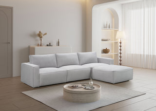 Maui 3 Seater with Ottoman - Elk Stone
