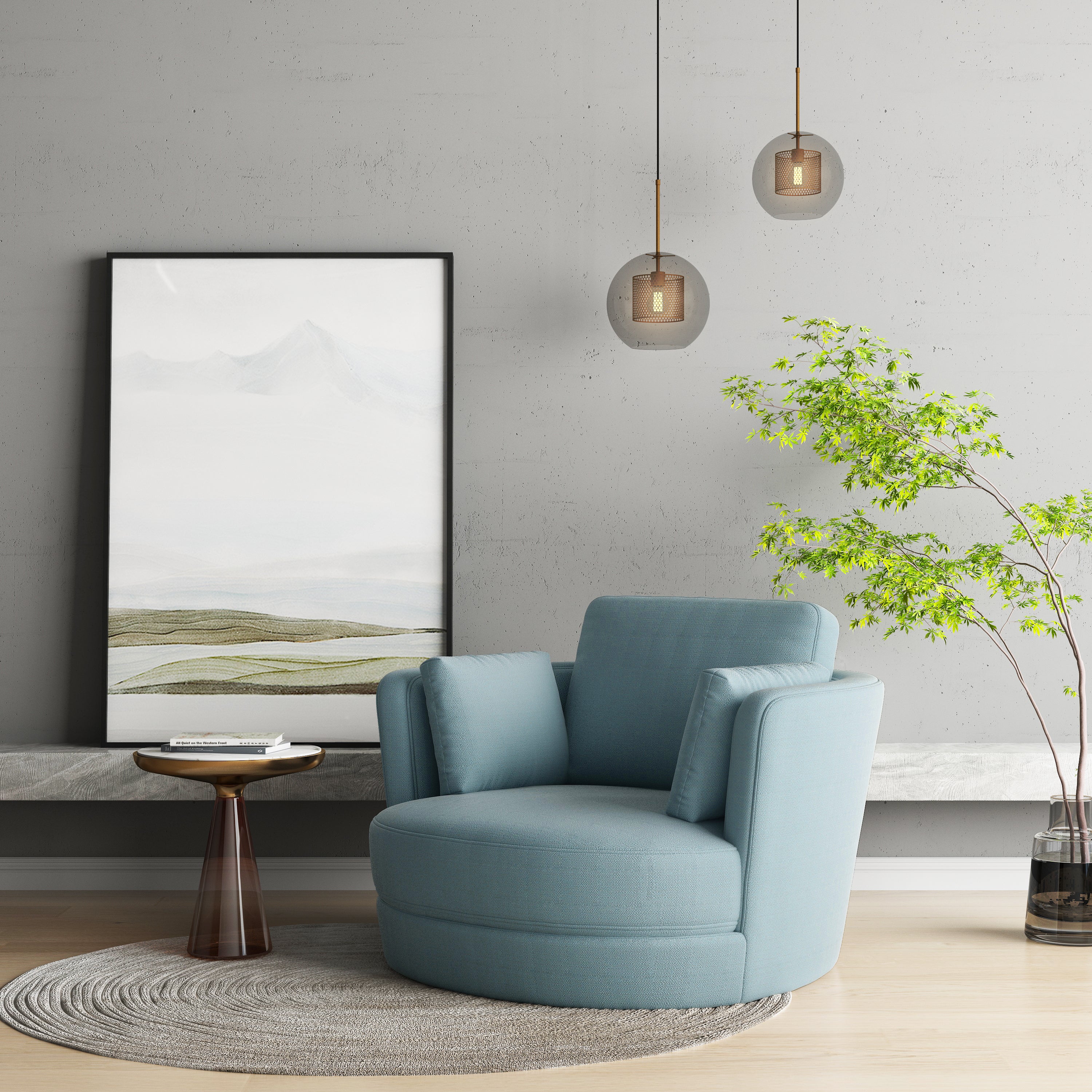 Plush round swivel chair deals