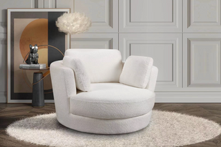 Brandy Swivel Chair - Boucle Arctic