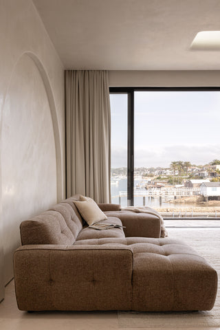 Como 6 Seater Double Chaise - Walnut