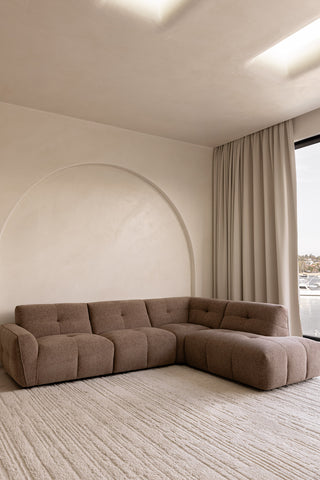Como 4 Seater Corner Chaise - Walnut