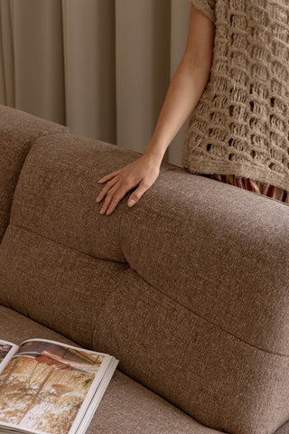 Como 4 Seater Corner Chaise - Walnut