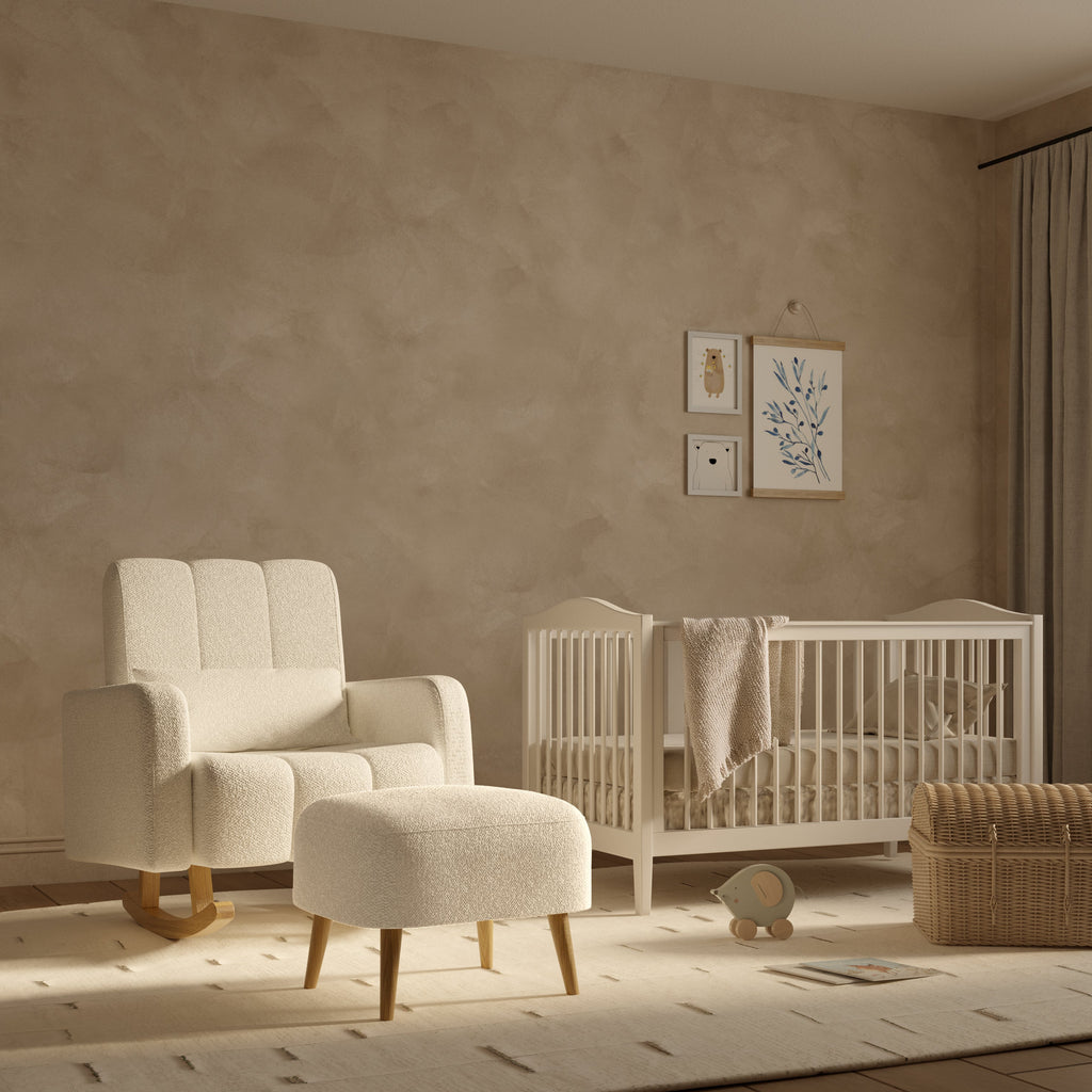 The Siesta Rocker | Boucle Arctic | Rocking Chair & Ottoman | Furniture ...